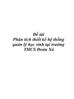 Tài liệu Đề tài Phân tích thiết kế hệ thống quản lý học sinh tại trường THCS Đoàn Xá doc