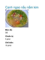 Tài liệu Canh ngao nấu nấm kim doc