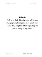 Thiết kế kỹ thuật thành lập mạng lưới ô vuông xây dựng theo phương pháp hoàn nguyên phục vụ xây dựng công trình Khu Công Nghiệp sản xuất và lắp ráp xe máy Honda