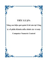 Nâng cao hiệu quả quản lí tài sản tại Công ty cổ phần Khuôn mẫu chính xác và máy Computer Numeric Control