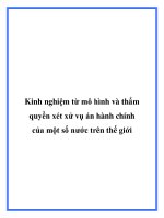 Tài liệu Kinh nghiệm từ mô hình và thẩm quyền xét xử vụ án hành chính của một số nước trên thế giới pptx