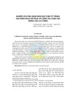 Tài liệu Nghiên cứu ứng dụng sinh học phân tử trong tạo dòng phục hồi phục vô công tác chọn tạo giống lúa lai 3 dòng ppt