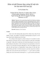 Khảo sát phổ raman tăng cường bề mặt trên các hạt nano kim loại quý