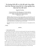 Xu hướng biến đổi cơ cấu đội ngũ công nhân tỉnh hải dương trong thời kỳ công nghiệp hóa, hiện đại hóa đất nước