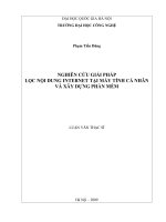 nghiên cứu giải pháp lọc nội dung internet tại máy tính cá nhân và xây dựng phần mềm