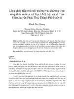 Lồng ghép tiêu chí môi trường vào chương trình nông thôn mới tại xã trạch mỹ lộc và xã tam hiệp, huyện phúc thọ, thành phố hà nội