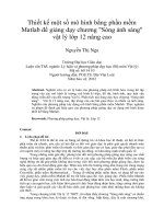 Thiết kế một số mô hình bằng phần mềm matlab để giảng dạy chương sóng ánh sáng vật lý lớp 12 nâng cao