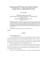 Ứng dụng GIS trong quy hoạch du lịch huyện ba vì, thành phố hà nội