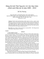 Đảng bộ tỉnh thái nguyên với việc thực hiện chính sách dân tộc từ năm 2000 – 2010