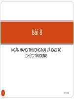 Tài liệu Bài 8: NGÂN HÀNG THƯƠNG MẠI VÀ CÁC TỔ CHỨC TÍN DỤNG pptx