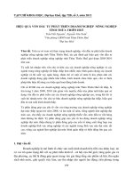 Tài liệu HIỆU QUẢ VỐN ĐẦU TƯ PHÁT TRIỂN DOANH NGHIỆP NÔNG NGHIỆP TỈNH THỪA THIÊN HUẾ ppt