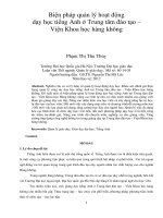 Biện pháp quản lý hoạt động dạy học tiếng anh ở trung tâm đào tạo – viện khoa học hàng không