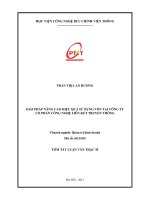 Giải pháp nâng cao hiệu quả sử dụng vốn tại công ty cổ phần công nghệ liên kết truyền thông