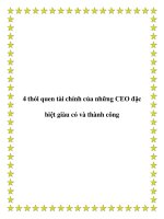 Tài liệu 4 thói quen tài chính của những CEO đặc biệt giàu có và thành công potx