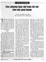 Tài liệu Báo cáo khoa học : Các phương thức thể hiện lời nói trên đài phát thanh docx