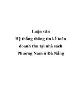 Tài liệu Luận văn Hệ thống thông tin kế toán doanh thu tại nhà sách Phương Nam ở Đà Nẵng pptx