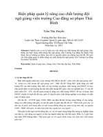 Biện pháp quản lý nâng cao chất lượng đội ngũ giảng viên trường cao đẳng sư phạm thái bình
