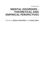 Tài liệu MENTAL DISORDERS - THEORETICAL AND EMPIRICAL PERSPECTIVES docx