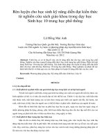Rèn luyện cho học sinh kỹ năng diễn đạt kiến thức từ nghiên cứu sách giáo khoa trong dạy học sinh học 10 trung học phổ thông