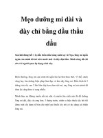 Tài liệu Mẹo dưỡng mi dài và dày chỉ bằng dầu thầu dầu ppt