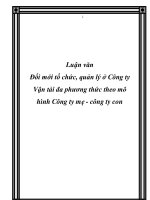 Đổi mới tổ chức, quản lý ở Công ty Vận tải đa phương thức theo mô hình Công ty mẹ - công ty con