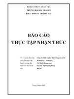 báo cáo thực tập nhận thức công ty dịch vụ lữ hành saigontourist