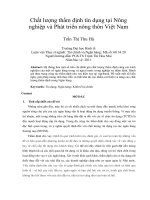 Chất lượng thẩm định tín dụng tại nông nghiệp và phát triển nông thôn việt nam