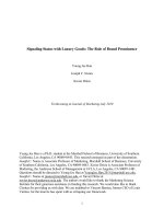 Tài liệu Signaling Status with Luxury Goods: The Role of Brand Prominence docx