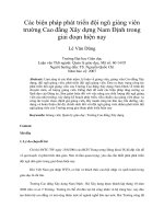 Các biện pháp phát triển đội ngũ giảng viên trường cao đẳng xây dựng nam định trong giai đoạn hiện nay
