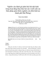 Nghiên cứu đánh giá phát thải khí nhà kính trong hoạt động khai thác hải sản và đề xuất các biện pháp giảm thiểu (nghiên cứu điển hình tại thành phố hải phòng)