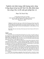 Nghiên cứu hiện trạng chất lượng nước sông công đoạn từ hạ lưu hồ núi cốc đến điểm hợp lưu sông cầu và đề xuất giải pháp bảo vệ