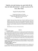 Nghiên cứu ảnh hưởng của quá trình đô thị hóa tới biến đổi kinh tế   xã hội của thị xã từ sơn, bắc ninh
