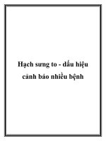 Tài liệu Hạch sưng to - dấu hiệu cảnh báo nhiều bệnh doc