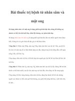 Tài liệu Bài thuốc trị bệnh từ nhân sâm và mật ong pptx