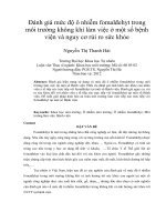 Đánh giá mức độ ô nhiễm fomalđehyt trong môi trường không khí làm việc ở một số bệnh viện và nguy cơ rủi ro sức khỏe
