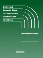 Tài liệu Screening Donated Blood For Transfusion-transmissible Infections - Recommendations pdf