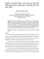 Nghiên cứu hiện trạng và dự báo sự thay đổi chất lượng môi trường nước vùng hồ núi cốc năm 2020
