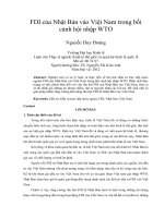 FDI của nhật bản vào việt nam trong bối cảnh hội nhập WTO