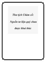 Tài liệu Thư tịch Chăm cổ: Nguồn tư liệu quý chưa được khai thác pptx