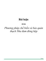 Tài liệu Đề tài: Phương pháp chế biến và bảo quản thạch Nha đam đóng hộp docx