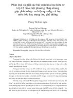 Phân loại và giải các bài toán hóa học hữu cơ lớp 12 theo một phương pháp chung góp phần nâng cao hiệu quả dạy và học môn hóa học trung học phổ thông