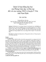 Quản lý hoạt động dạy học của phòng giáo dục và đào tạo đối với các trường THCS ở huyện ý yên tỉnh nam định
