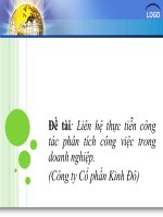 liên hệ thực tiễn công tác phân tích công việc trong doanh nghiệp (công ty cổ phần kinh đô)