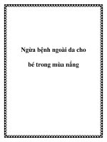 Tài liệu Ngừa bệnh ngoài da cho bé trong mùa nắng pptx