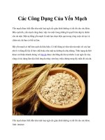 Tài liệu Các Công Dụng Của Yến Mạch potx