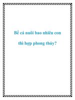 Tài liệu Bể cá nuôi bao nhiêu con thì hợp phong thủy? doc