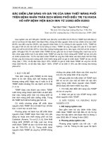 Tài liệu Đặc điểm lâm sàng và giá trị của sinh thiết màng phổi trên bệnh nhân tràn dịch màng phổi điều trị tại khoa Hô hấp bệnh viện Bạch Mai từ 3/2002 đến 8/2003 pdf