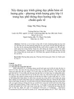 Xây dựng quy trình giảng dạy phần hàm số lượng giác   phương trình lượng giác lớp 11 trung học phổ thông theo hướng tiếp cận chuẩn quốc tế