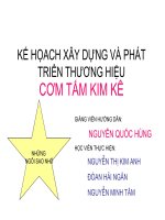 kế họach xây dựng và phát triển thương hiệu cơm tấm kim kê