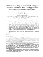 Thiết kế và sử dụng bộ câu hỏi định hướng bài học theo chuẩn kiến thức, kĩ năng phần dẫn xuất hiđrocacbon hoá học lớp 11 THPT